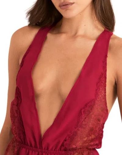 Adore Me Lizzy Romper Lingerie In Red