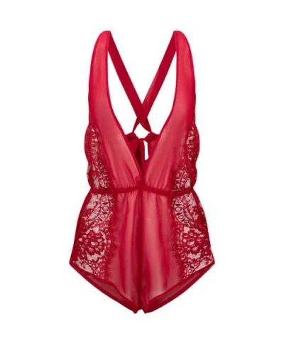 Adore Me Lizzy Romper Lingerie In Red