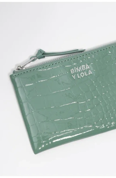 Bimba Y Lola Shiny Textured Coin Purse In Green