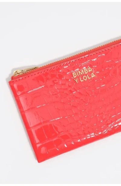 Bimba Y Lola Shiny Textured Coin Purse In Orange