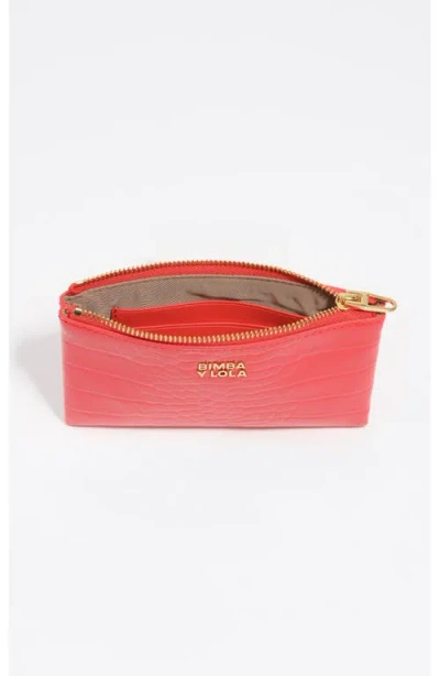 Bimba Y Lola Shiny Textured Coin Purse In Orange