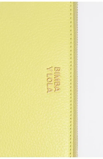 Bimba Y Lola Small Rigid Leather Coin Purse In Yellow