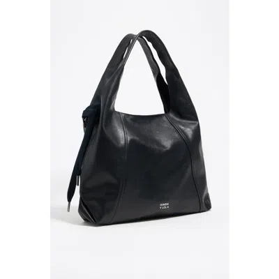 Bimba Y Lola Large Leather Paper Bag In Black