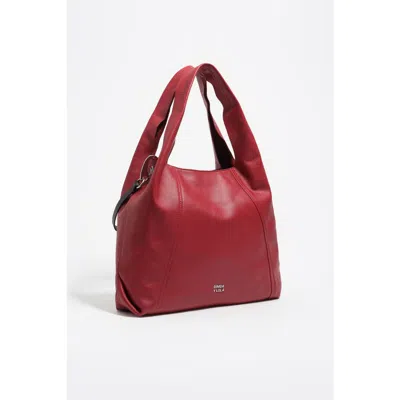 Bimba Y Lola Large Leather Paper Bag In Red