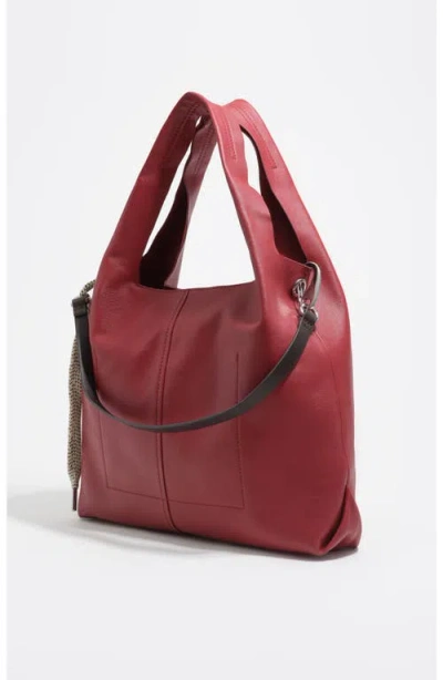 Bimba Y Lola Large Leather Paper Bag In Red