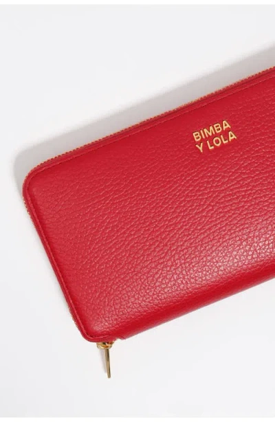 Bimba Y Lola Large Leather Horizontal Wallet In Red
