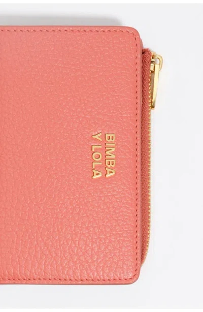Bimba Y Lola Logo-plaque Zip Leather Wallet In Pink