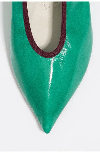 Bimba Y Lola Leather Small Heel Court Shoe In Animal Print