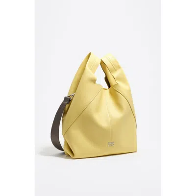 Bimba Y Lola Medium Leather Paper Bag In Yellow