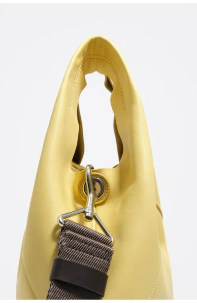 Bimba Y Lola Medium Leather Paper Bag In Yellow