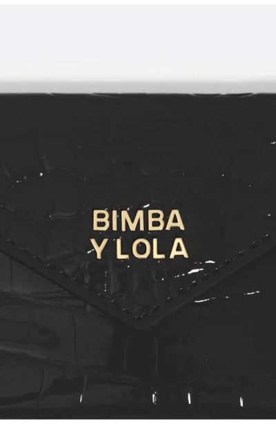 Bimba Y Lola Shiny Textured Coin Purse With Logo In Black