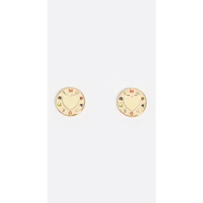 Bimba Y Lola Heart Logo Earrings In Gold