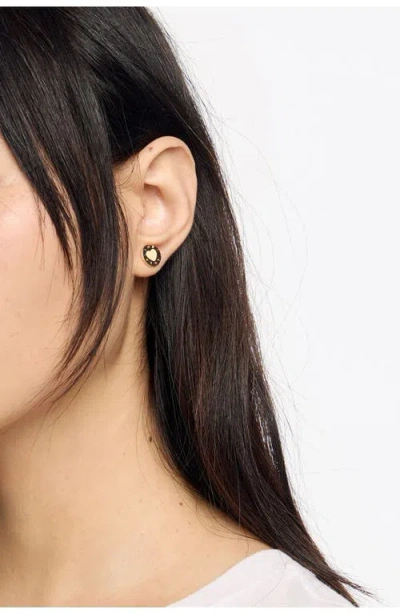Bimba Y Lola Heart Logo Earrings In Gold