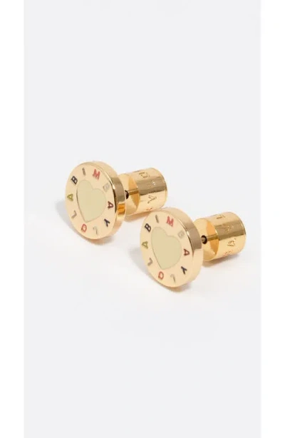 Bimba Y Lola Heart Logo Earrings In Gold