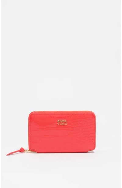 Bimba Y Lola Crocodile-effect Zip-around Wallet In Pink