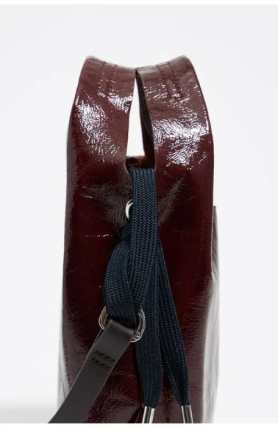 Bimba Y Lola Leather Mini Paper Bag In Burgundy