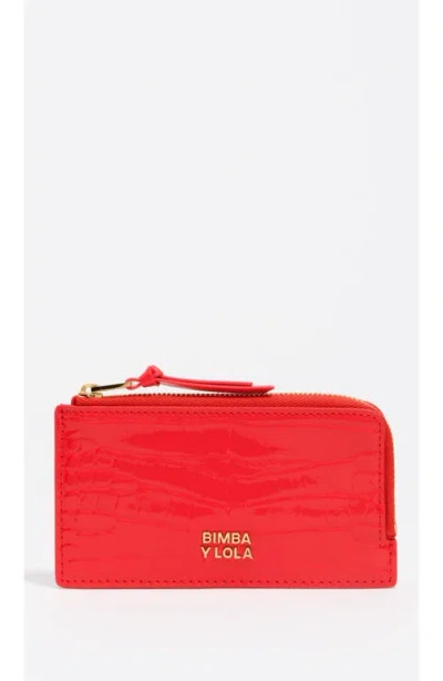 Bimba Y Lola Crocodile-effect Zip-around Wallet In Red