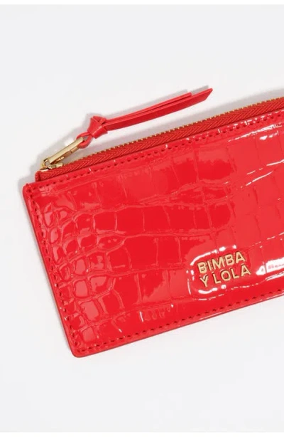 Bimba Y Lola Crocodile-effect Zip-around Wallet In Red