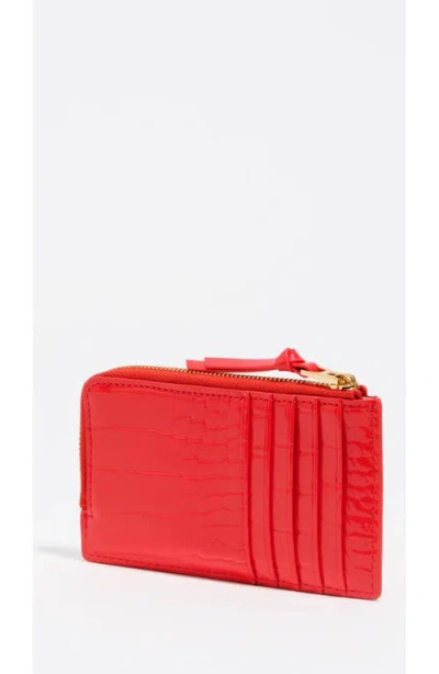 Bimba Y Lola Crocodile-effect Zip-around Wallet In Red
