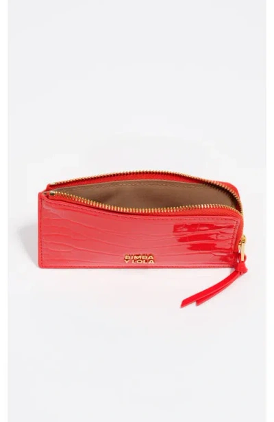 Bimba Y Lola Crocodile-effect Zip-around Wallet In Red