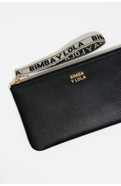 Bimba Y Lola Large Leather Coin Purse In Black