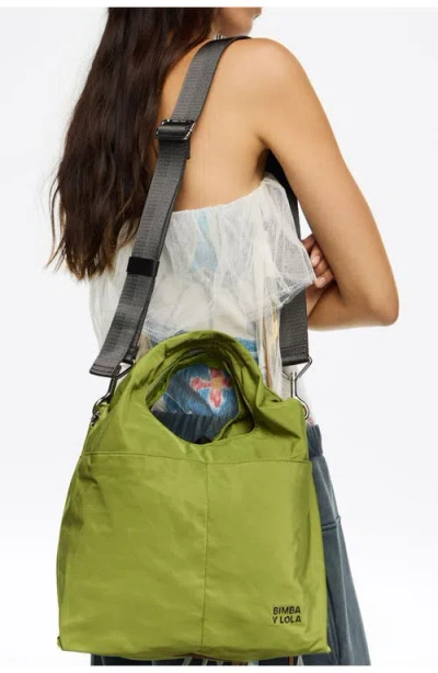 Bimba Y Lola Medium Nylon Paper Bag In Green