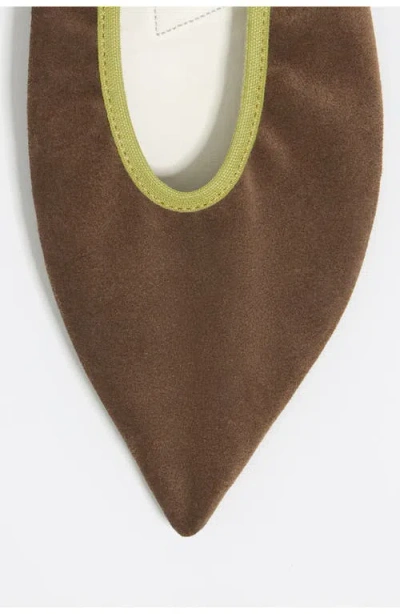 Bimba Y Lola Suede Pointed-toe Flat Pumps In Animal Print