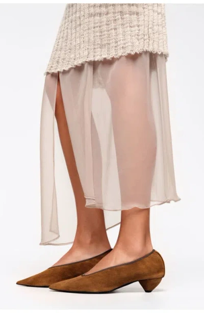 Bimba Y Lola Leather Small Heel Court Shoe In Multi