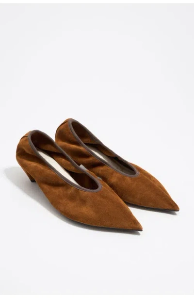 Bimba Y Lola Leather Small Heel Court Shoe In Multi