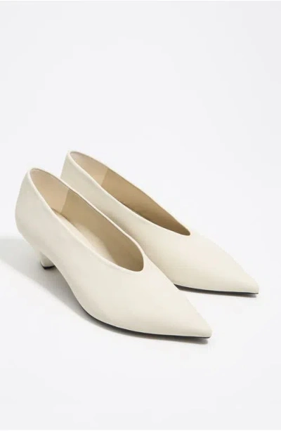 Bimba Y Lola Leather Medium Heel Court Shoe In Multi