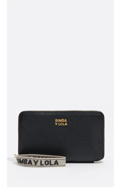 Bimba Y Lola Leather Rigid Upper Wallet In Black
