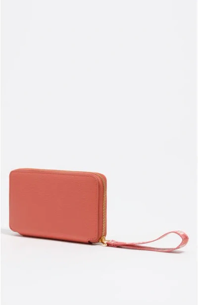 Bimba Y Lola Leather Rigid Upper Wallet In Pink