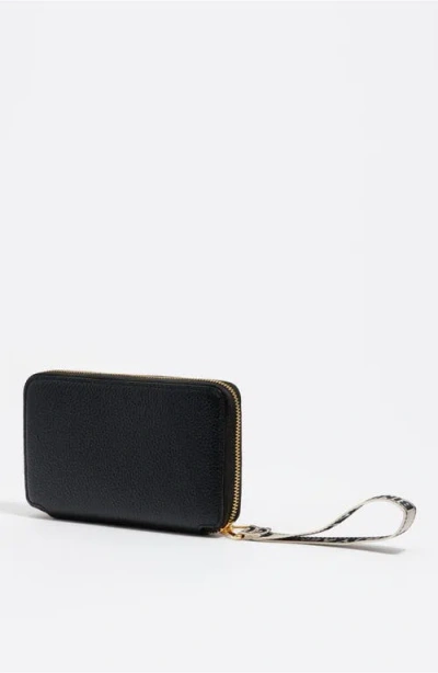 Bimba Y Lola Leather Rigid Upper Wallet In Black