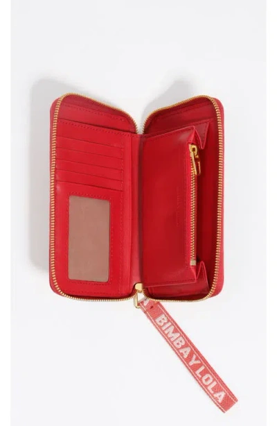 Bimba Y Lola Leather Rigid Upper Wallet In Red