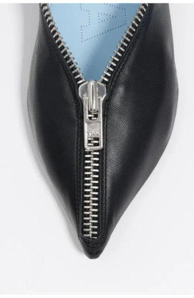 Bimba Y Lola Leather Zip Ballerina In Animal Print