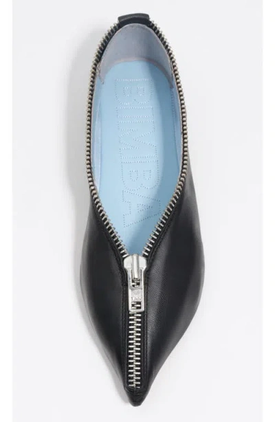 Bimba Y Lola Leather Zip Ballerina In Animal Print