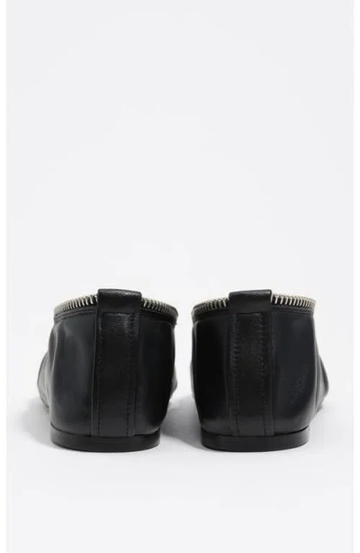 Bimba Y Lola Leather Zip Ballerina In Animal Print