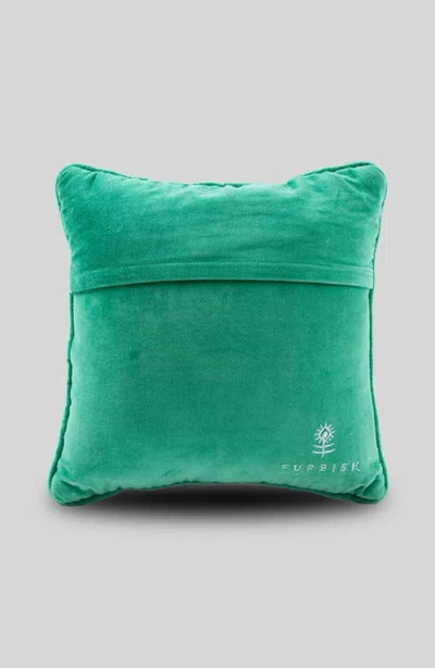 Furbish Up To Snow Good Needlepoint Pillow In Green