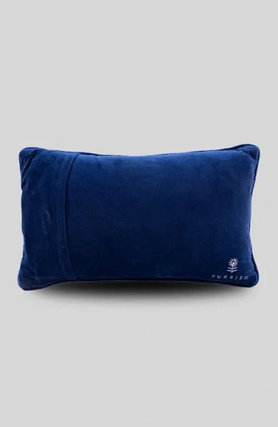 Furbish Baby It's Cold Outside Needlepoint Pillow In Blue
