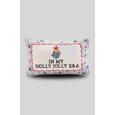 Furbish Holly Jolly Era Needlepoint Pillow In Multi