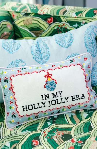 Furbish Holly Jolly Era Needlepoint Pillow In Multi