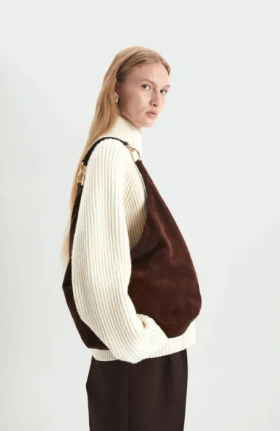 Hyer Goods Leather Convertible Hobo Ring Bag In Brown