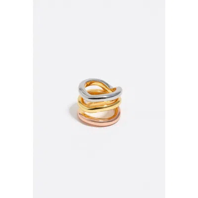 Bimba Y Lola Three-tone Bands Ring In Gold