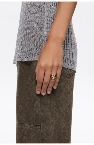 Bimba Y Lola Three-tone Bands Ring In Gold