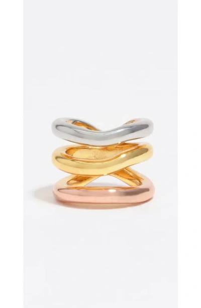Bimba Y Lola Three-tone Bands Ring In Gold