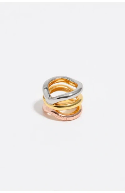 Bimba Y Lola Three-tone Bands Ring In Gold