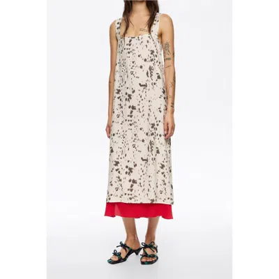 Bimba Y Lola Lynx Contrast Hem Straight Cut Dress In Multi