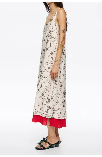 Bimba Y Lola Lynx Contrast Hem Straight Cut Dress In Multi