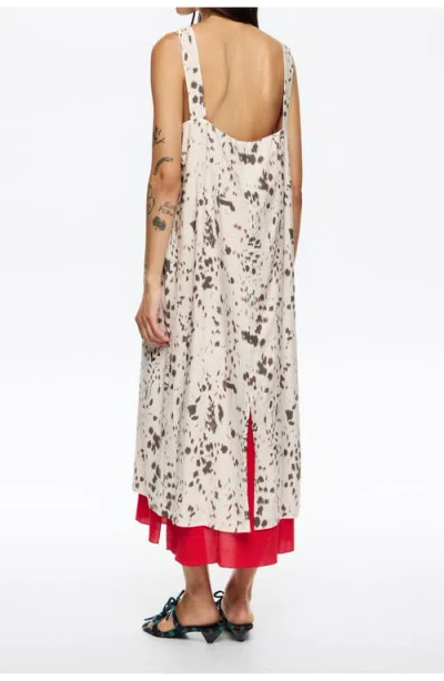 Bimba Y Lola Lynx Contrast Hem Straight Cut Dress In Multi