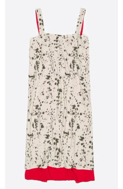 Bimba Y Lola Lynx Contrast Hem Straight Cut Dress In Multi